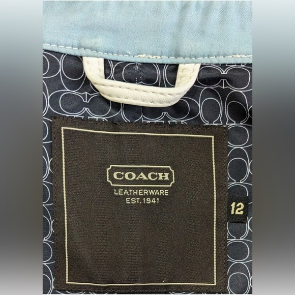 COACH LEATHERWARE 1941 Trench Vintage Long Line Dusty Blue Coat Size 12 - Picture 9 of 9